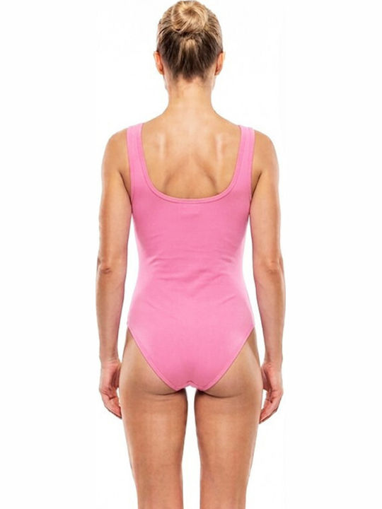 Damen-Bodysuit Feminin Breite Träger Rosa 1115r