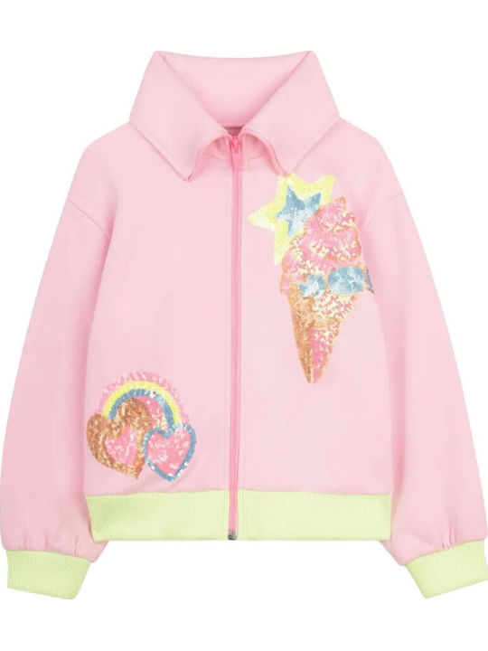 Kinder-Strickjacke Vlies Rosa