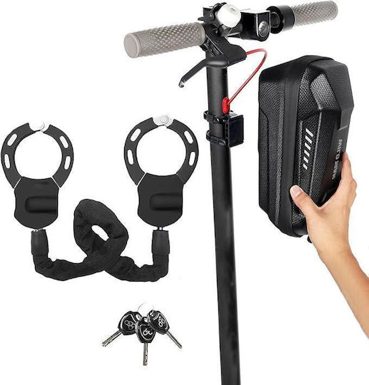 Lac Antifurt Tip Cătușe Geantă de Depozitare de 4 l Fabricată din Oțel de Calitate Lungime 91 Cm Diametru 0.6 Cm Protecție din Silicon Husă Dură Montare Rapidă Lac Tip Cătușe Trotinete Electrice Biciclete Electrice Motociclete