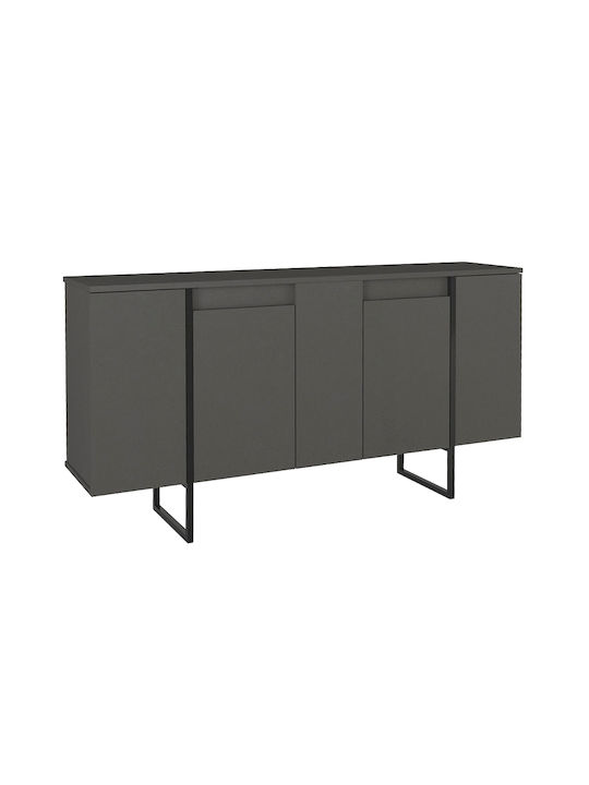 Bufet Orontes din Lemn și Metal Antracit 160x35.2x80cm