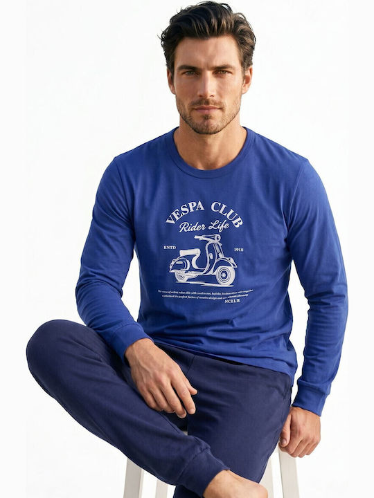 Nina Club Sommer Herrenpyjama Blau