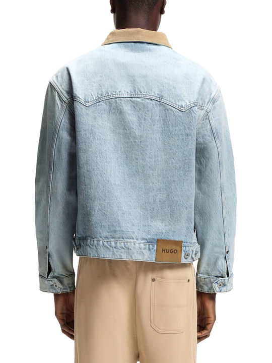 Hugo Geacă din piele Light Aged Denim