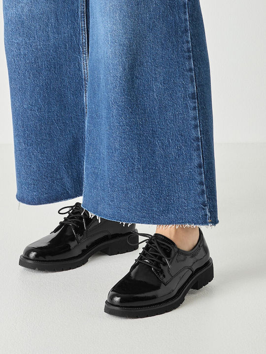 Damen Oxfords aus Lackleder in Schwarz Farbe