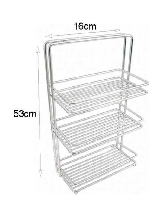 Sidirela Wall Mounted Bathroom Shelf Metallic 25x13x53cm Silver