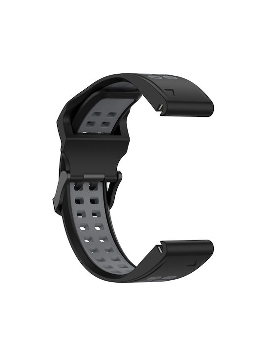 Garmin Instinct Crossover Two-Tone Reverse Buckle 22mm Watch Strap Silicone Black+Grey Garmin Instinct Crossover Two-Tone Reverse Buckle 22mm Watch Strap Silicone Black+Grey