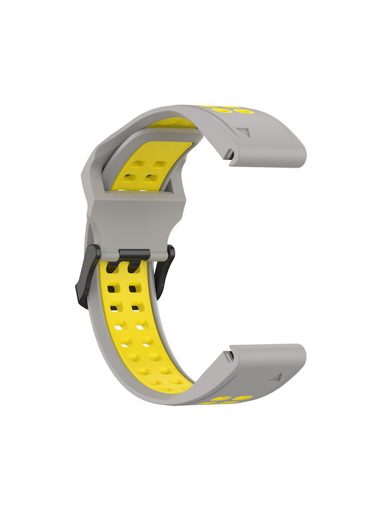 Garmin Instinct Crossover Two-Tone Reverse Buckle 22mm Watch Strap Silicone Grey + Yellow Garmin Instinct Crossover Two-Tone Reverse Buckle 22mm Watch Strap Silicone Grey + Yellow