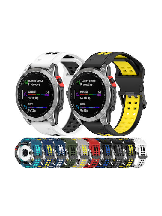 Garmin Instinct Crossover Solar Two-Tone Reversible Buckle 22mm Silicone Watch Strap Red+Black