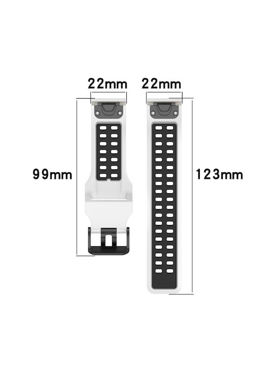 Garmin Instinct Crossover Solar Two-Tone Reverse Buckle 22mm Watch Strap Silicone Black + Grey