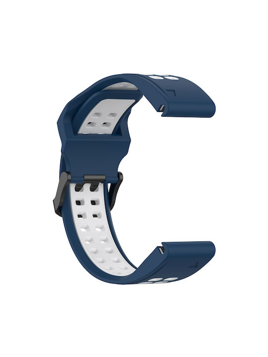 Garmin Instinct Crossover Solar Two Tone Reverse Buckle 22mm Watch Strap Silicone Blue + White Garmin Instinct Crossover Solar Two Tone Reverse Buckle 22mm Watch Strap Silicone Blue + White
