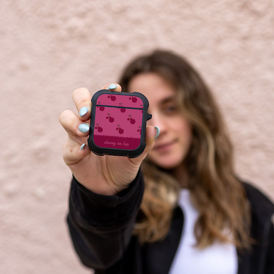 Sonique Delulu Polka Era Series Silicone Case in Burgundy Colour for Apple AirPods 1 / AirPods 2