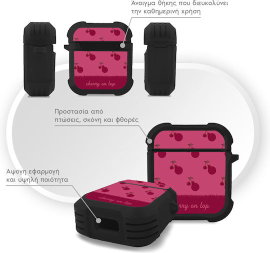Sonique Delulu Polka Era Series Silicone Case in Burgundy Colour for Apple AirPods 1 / AirPods 2