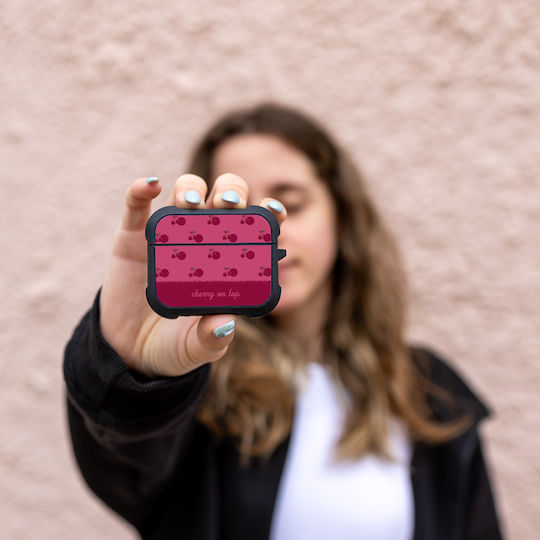 Sonique Delulu Polka Era Series Silicone Case in Burgundy Colour for Apple AirPods Pro