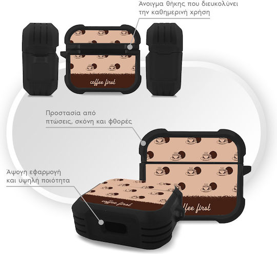 Sonique Delulu Polka Era Series Калъф от Силикон в Кафяв Цвят за Apple AirPods 3