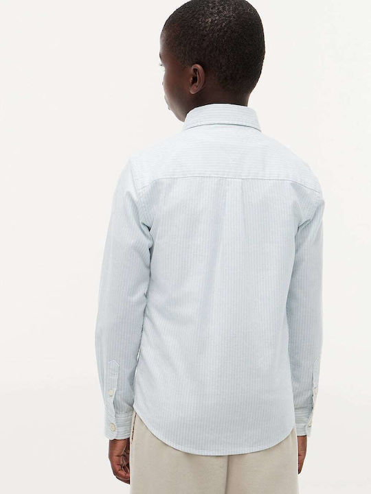 Kids Short-sleeved Light Blue Oxford