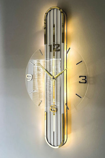 SteweHome Ceas de Perete Silent Digital Oglindă Transparent 60x33cm