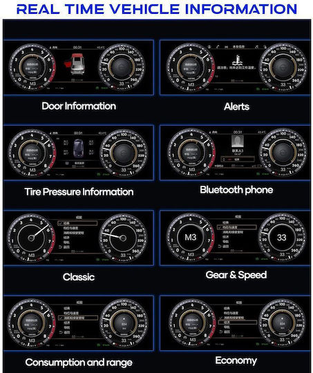 Digital Iq Dyl 760_dc 10.3" Digital Instrument Cluster Vw Tiguan Mod 2010-2016 Hdmi Input