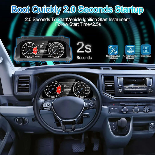 Digital Iq Dyl 742_dc 12.3" Digital Instrument Cluster Vw T6 Mod 2015-2019 Hdmi Input