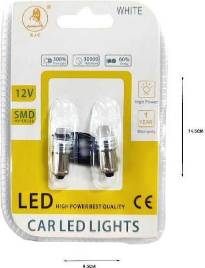 EJC Car Lamps Ba9s-3 SMD 12V 2 Pieces Cool Light LED Light