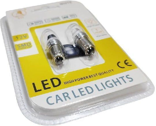 EJC Car Lamps Ba9s-3 SMD 12V 2 Pieces Cool Light LED Light
