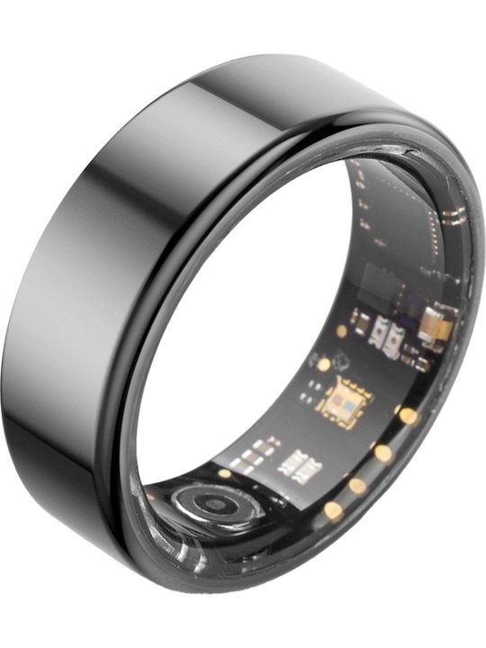 Colmi R02 & Θήκη Φόρτισης Smart Ring 18.9mm με Παλμογράφο Μαύρο
