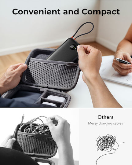 Veger K1C Power Bank 10000mAh 22.5W with USB-A and USB-C Power Delivery Quick Charge Black