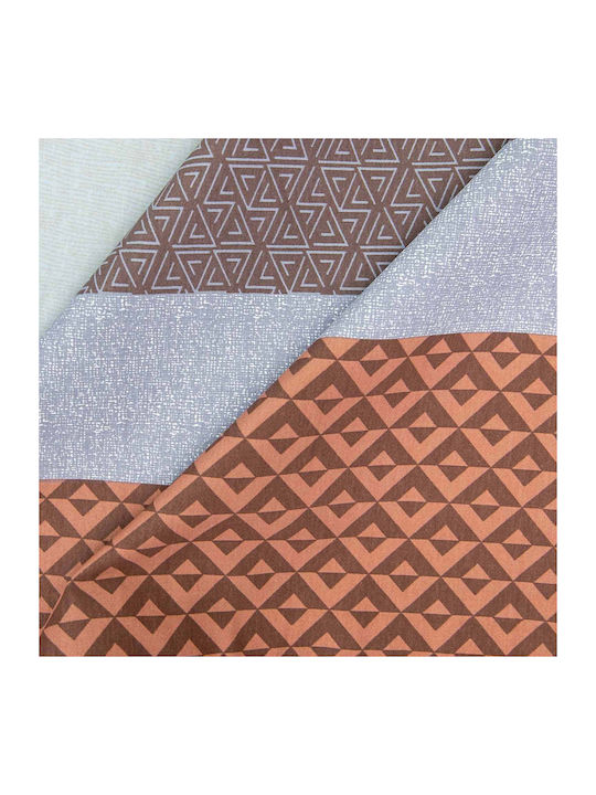 Darymex Darymex Bettbezug Set 160x200cm Einzel mit Kissenbezug Orange Braun Streifen