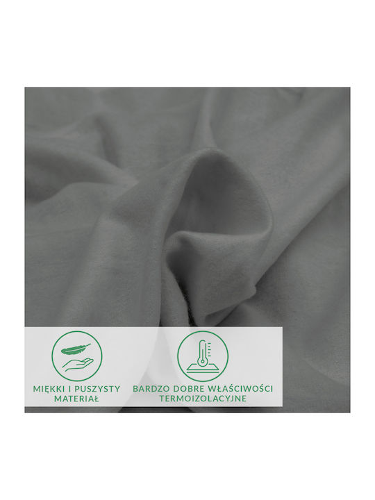 Darymex King Size Flanell Bettlaken mit Gummibettlaken 200x220cm Grau Farbe