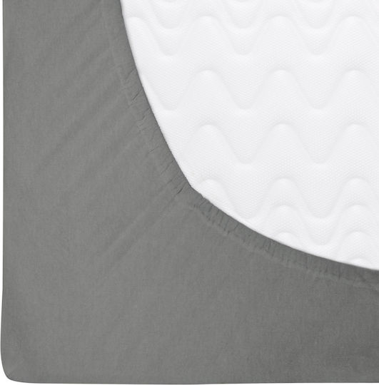 Darymex Σεντόνι King Size Φανελένιο με Λάστιχο 200x220εκ. Γκρι Χρώμα
