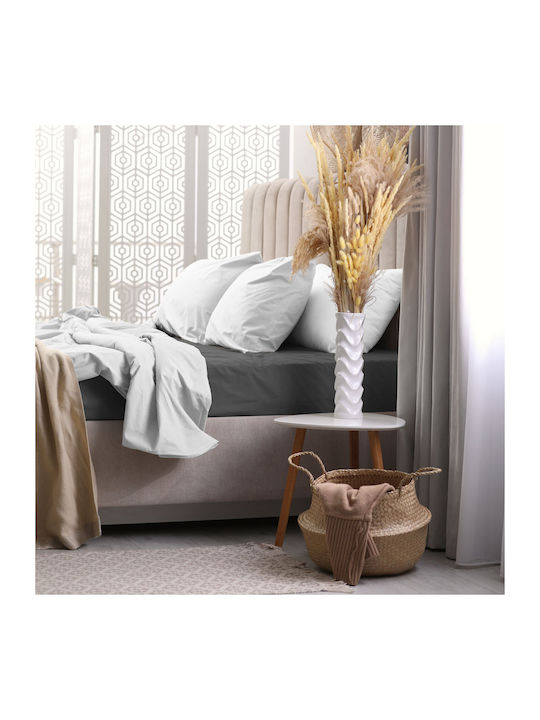 Darymex Bed Sheet Double With Rubber Hugger 160x200cm Anthracite