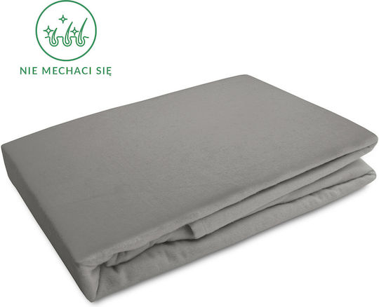 Darymex Σεντόνι King Size Φανελένιο με Λάστιχο 180x200εκ. Γκρι Χρώμα