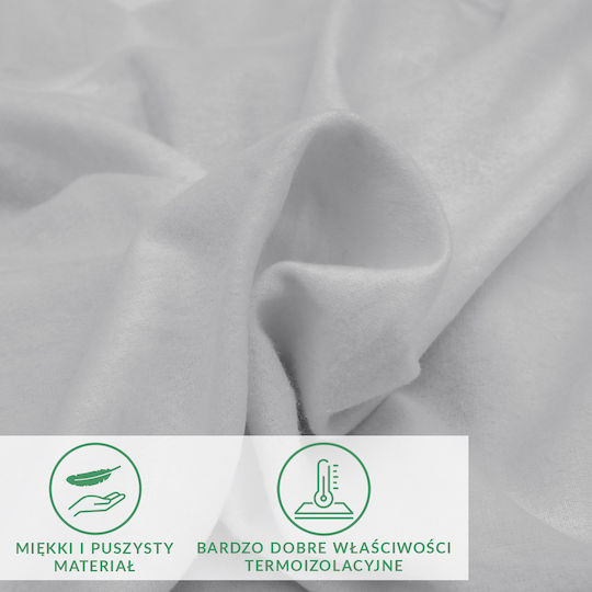 Darymex Cearceaf De Pat Simplu Din Flanel Cu Hugger Din Cauciuc 90x200cm Gri Deschis
