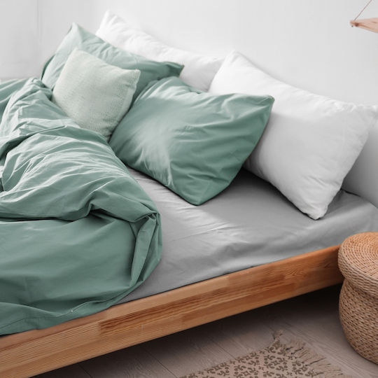 Darymex Flannel King Size Bed Sheet With Rubber Hugger 180x200cm Grey