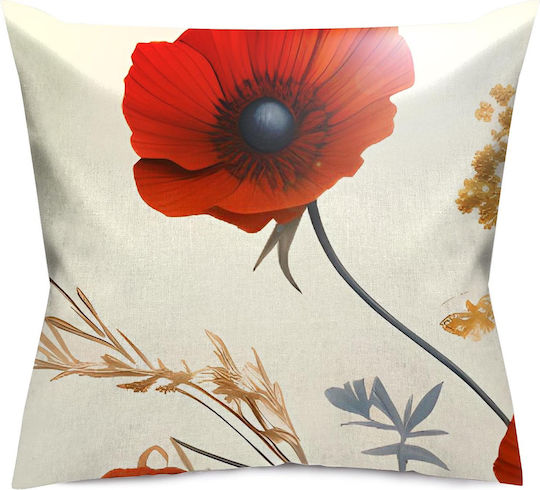 Darymex Dekorativer Kissenbezug aus 100% Baumwolle Rote 40x40cm