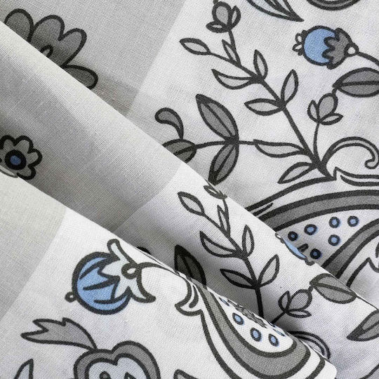 Darymex Darymex Bettbezug Baumwolle 160x200cm Einzel mit Kissenbezug Weiß und Grau