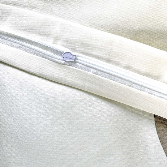 Darymex Baumwolle Bettbezug Set 140x200cm Einzeln mit Kissenbezug Beige