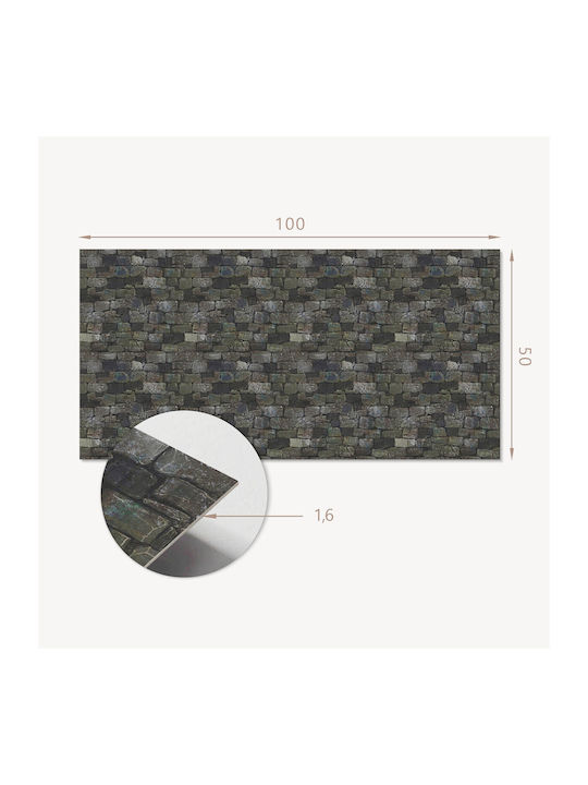 Wandsticker Panele für Esszimmer Pvc Grafisches Wanddesign Ziegel 100x50 cm