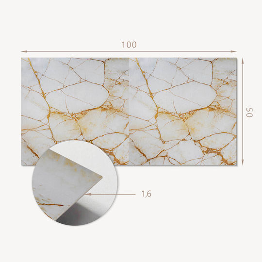 Vinyl Floor Sticker Kitchen Graphics 100x50 Cm Elegant Marble Design
