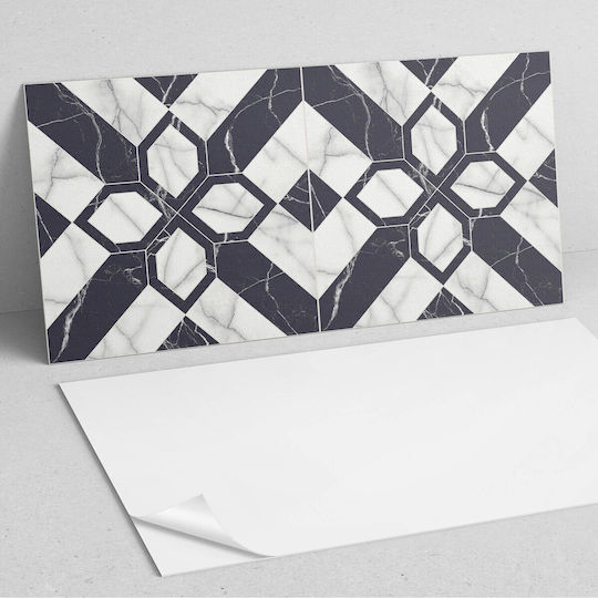 Vinyl Floor Sticker Kitchen Graphics 100x50 Geometric Marble Design