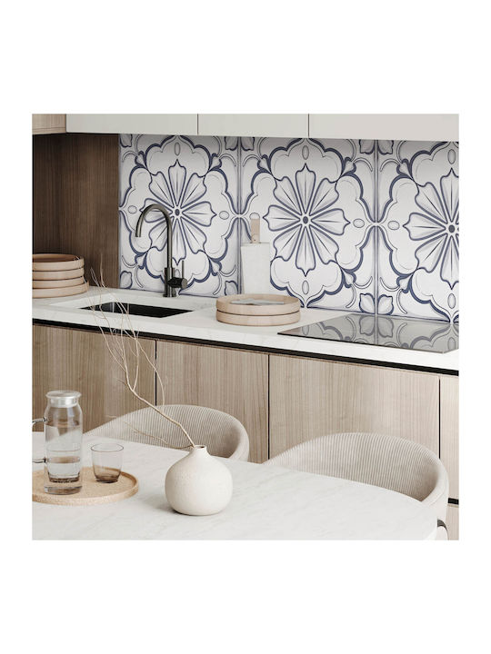Wandsticker Boden Vinyldruck 120x60 cm Blumenmuster Fliesendesign
