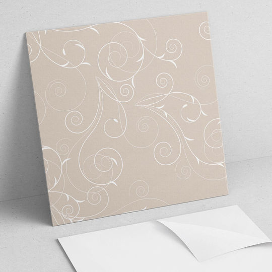 Set Of Vinyl Tile Stickers Print Thin Spirals Leaves 20x20x20 Cm