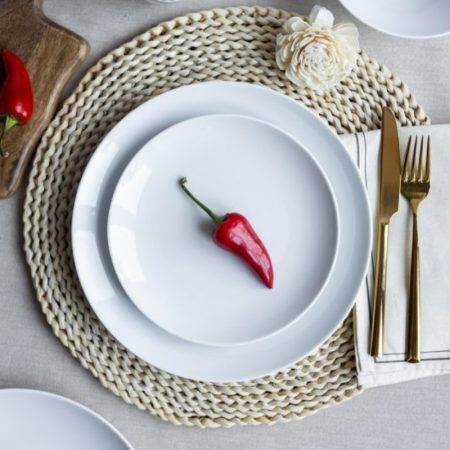 Emfasi Boss Bowl White Porcelain Dinnerware Set 40pcs