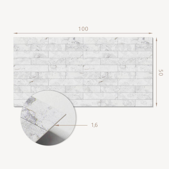 Vinyl Floor Sticker Kitchen Graphics 100x50 Cm Marble Pattern