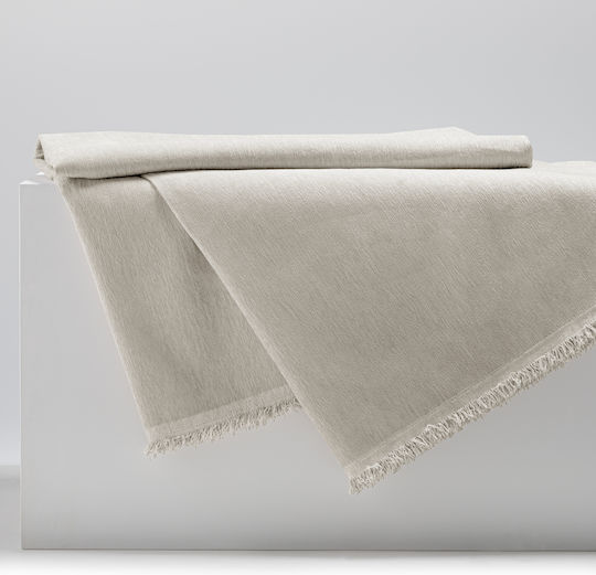 Filumi Double Coverlet Made of Beige Polyester 230x260cm