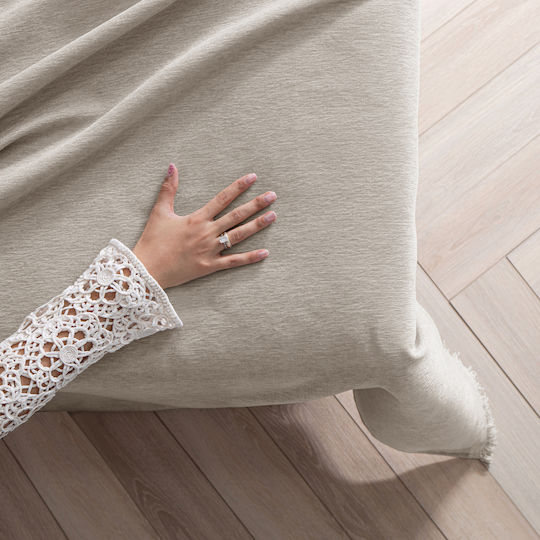 Filumi Double Coverlet Made of Beige Polyester 230x260cm