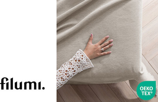 Filumi Double Coverlet Made of Beige Polyester 230x280cm