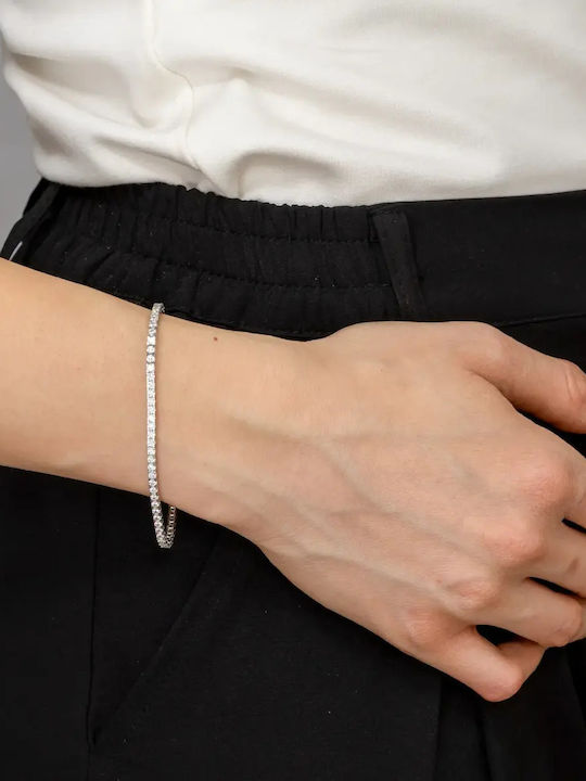 Women's Riviera Bracelet in White Gold 9K with Zircon