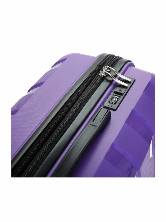 Seagull Hard Purple Travel Suitcases with 4 Wheels Set of 3 Pieces