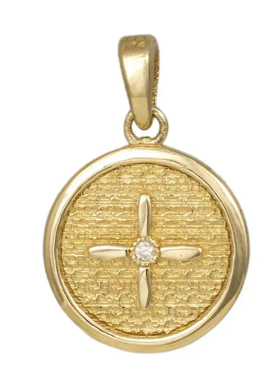 Hängendes Charms Tierkreiszeichen Skorpion aus Weißgold 9K mit Zirkon