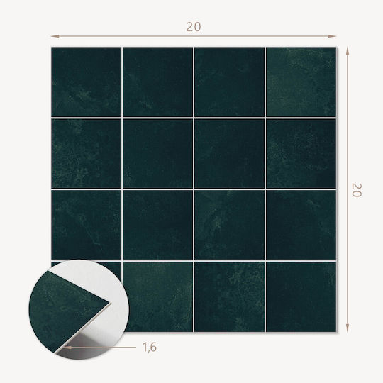 Set of Vinyl Tiles Decorative Kitchen Or Bathroom Geometric Tile Design 20x20x20 Cm