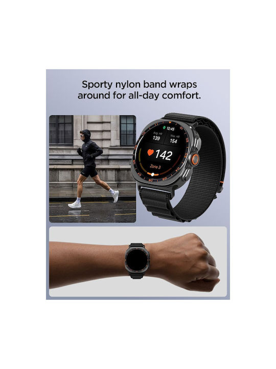 Spigen Wbf1 Tragbare Bänder Stoff Schwarz Galaxy Watch Ultra / Ultra 2